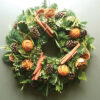 Christmas wreath with dried oranges