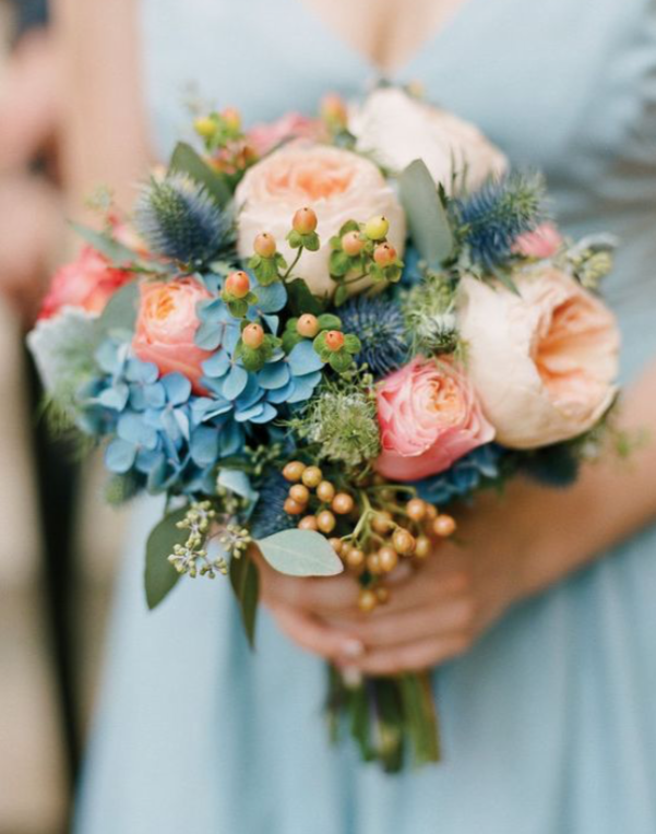 blue wedding bouquet