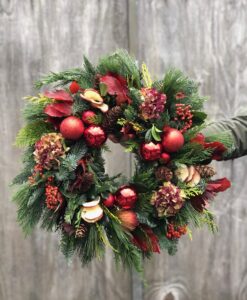 Christmas wreath with Hydrangea