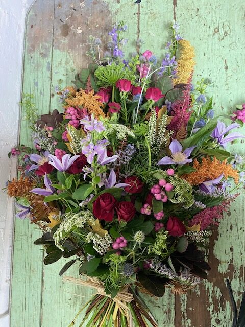 hand-tied funeral bouquet